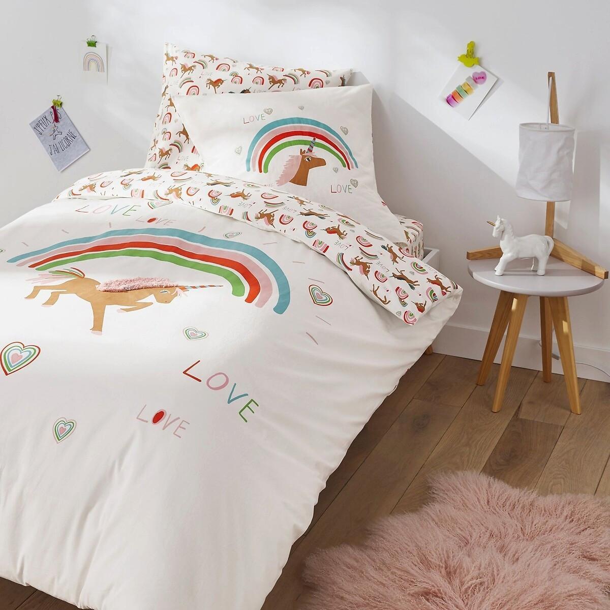 La Redoute Intérieurs Bio-Baumwolle Einhorn Fixleintuch  