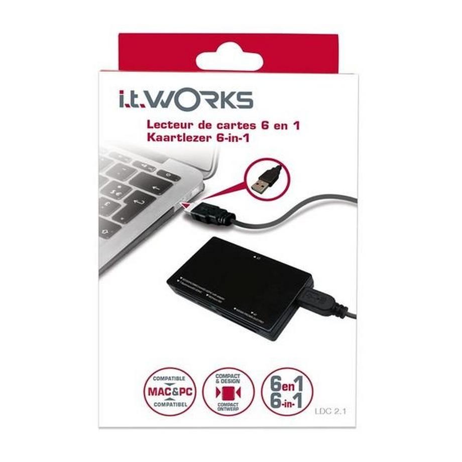 Itworks  Lecteur de cartes It Works USB 2.0 Noir 