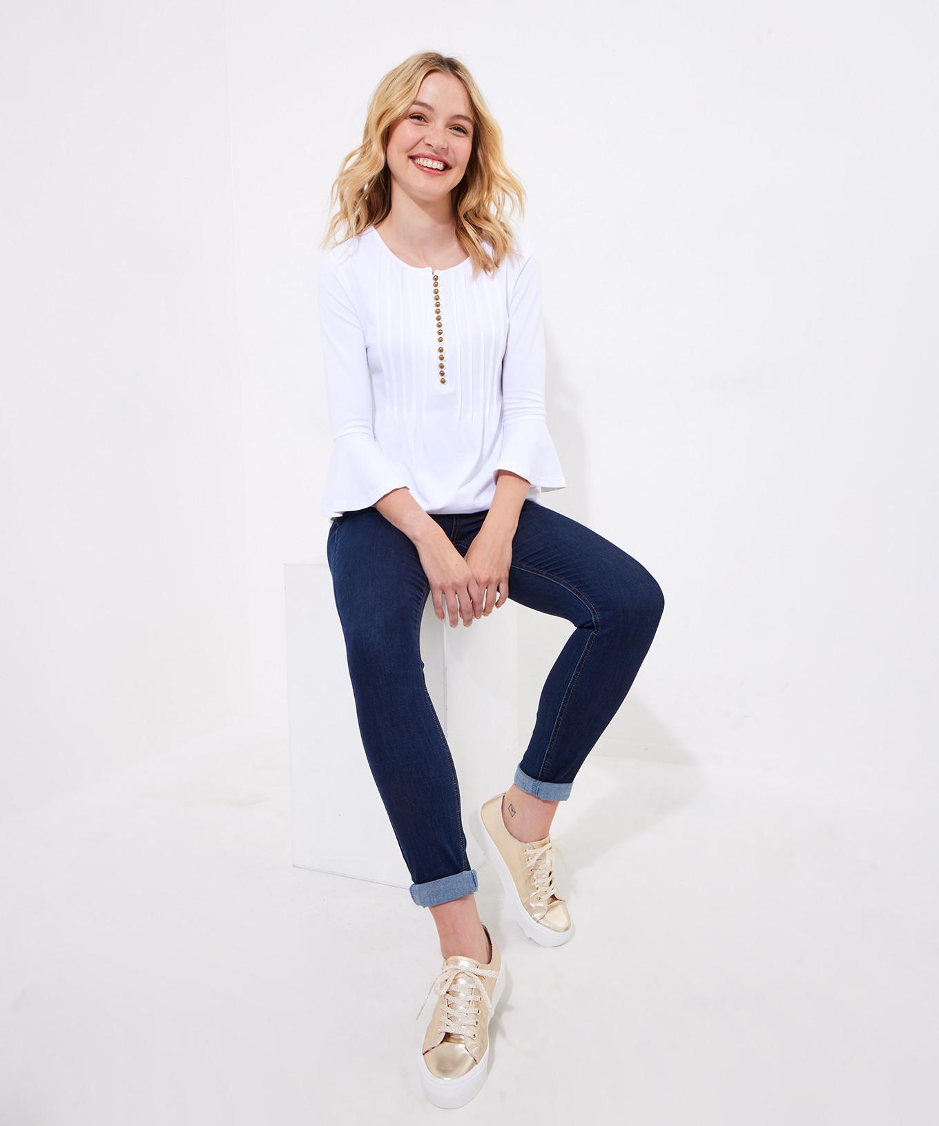 Joe Browns Top Lungo in Jersey con Abbottonatura  