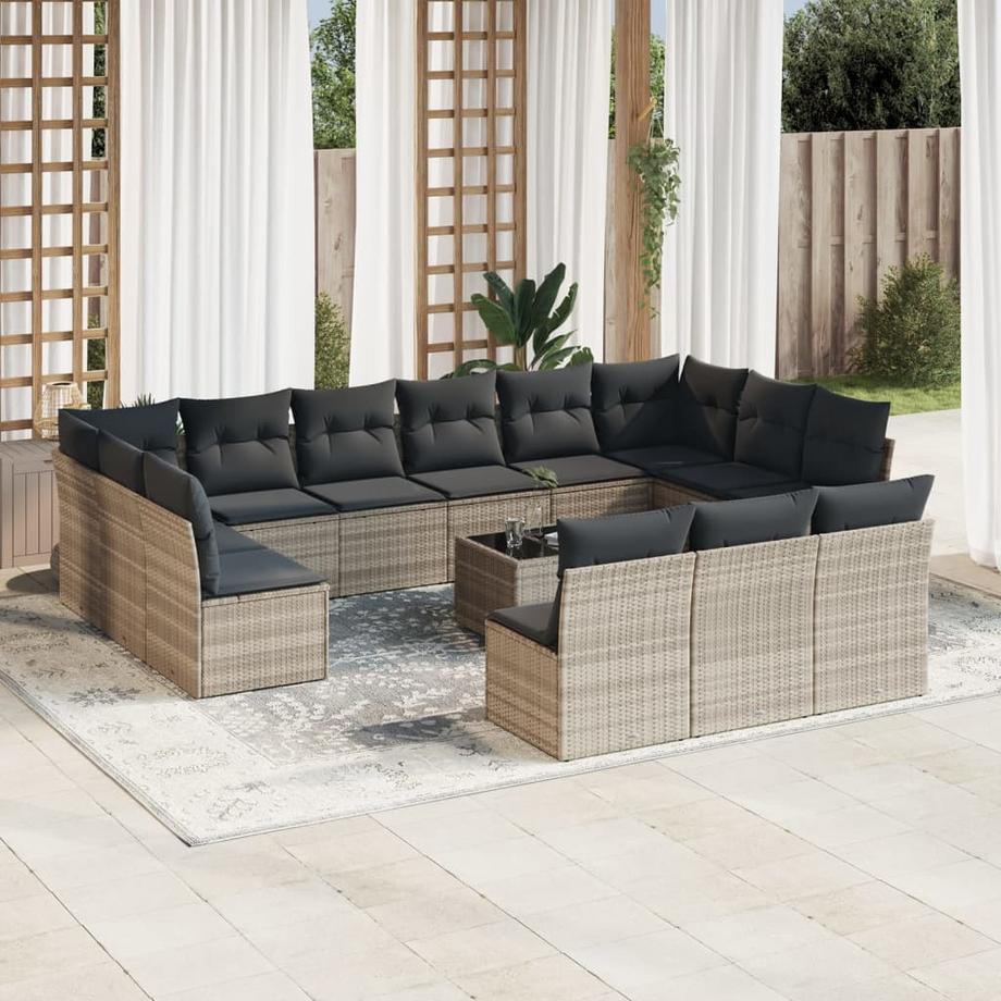 VidaXL Ensemble de canapés de jardin rotin synthétique  