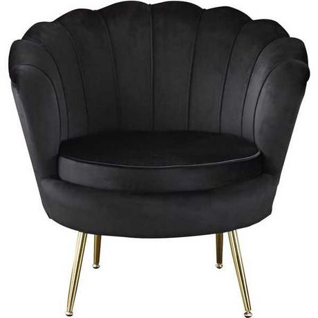 mutoni Fauteuil Shell en velours noir  