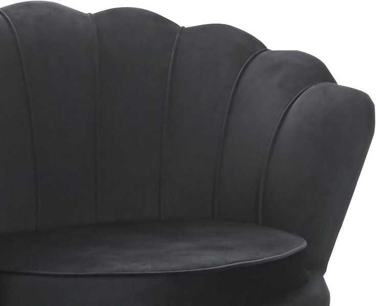 mutoni Fauteuil Shell en velours noir  