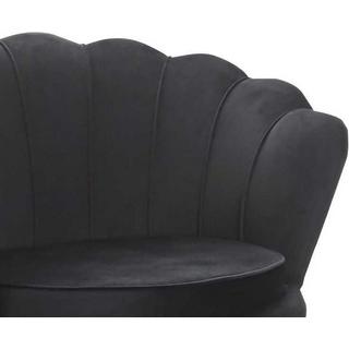 mutoni Fauteuil Shell en velours noir  