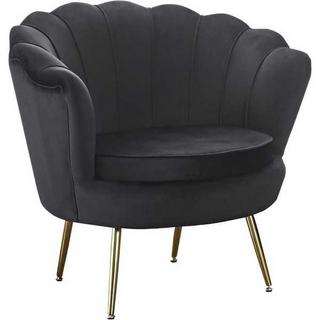 mutoni Fauteuil Shell en velours noir  