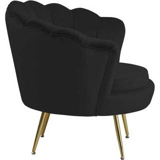 mutoni Fauteuil Shell en velours noir  