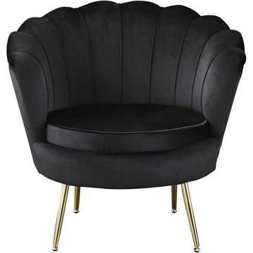 Fauteuil coquille velours noir