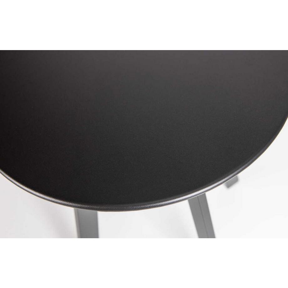 mutoni Table d'appoint Fer métal noir rond 40x40  