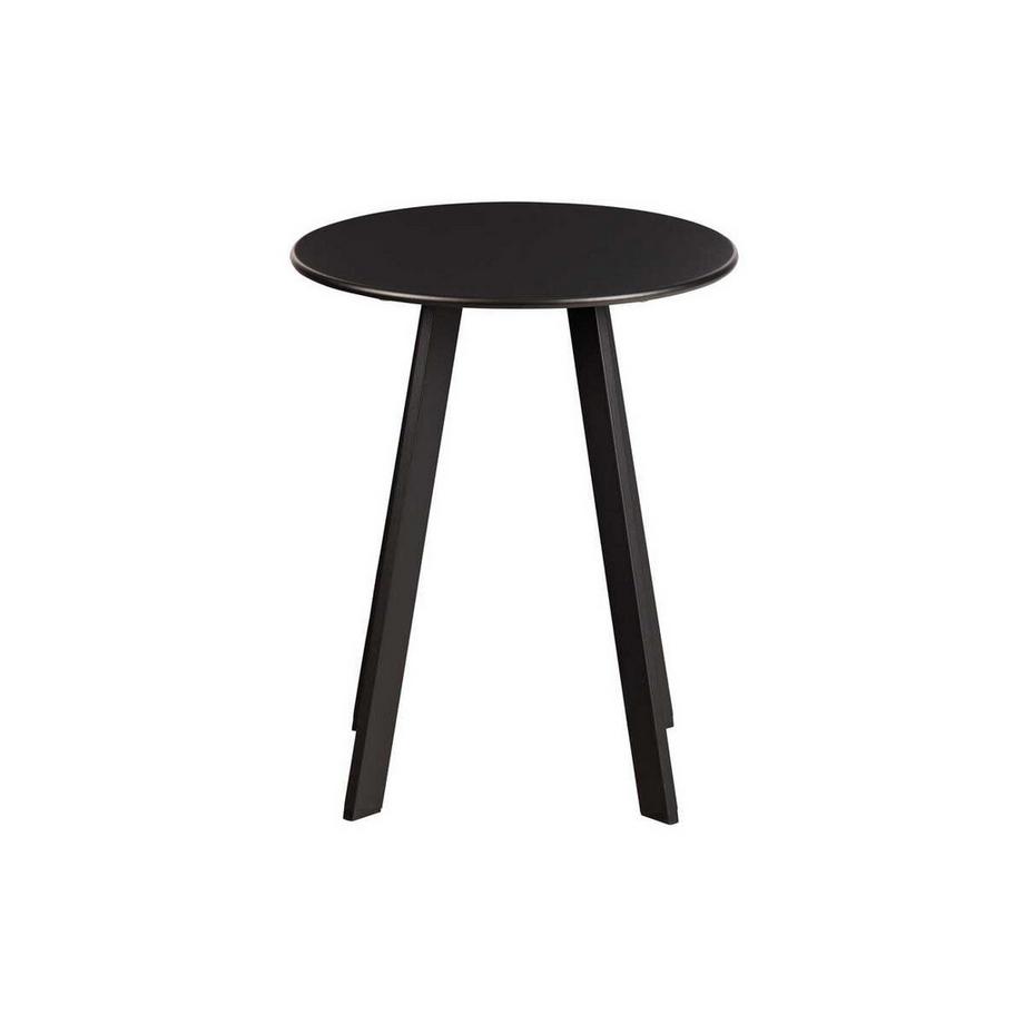 mutoni Table d'appoint Fer métal noir rond 40x40  