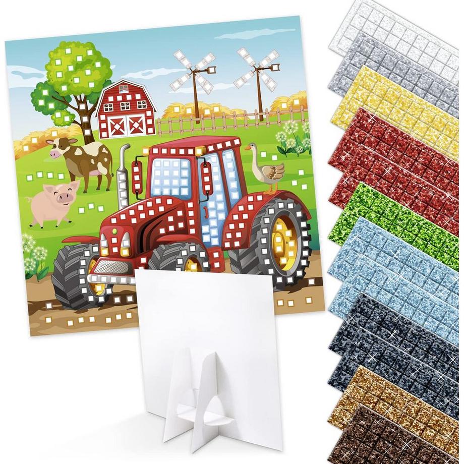 Ursus  URSUS Moosgummi Mosaik 8420017 Glitter Traktor 25x25cm 