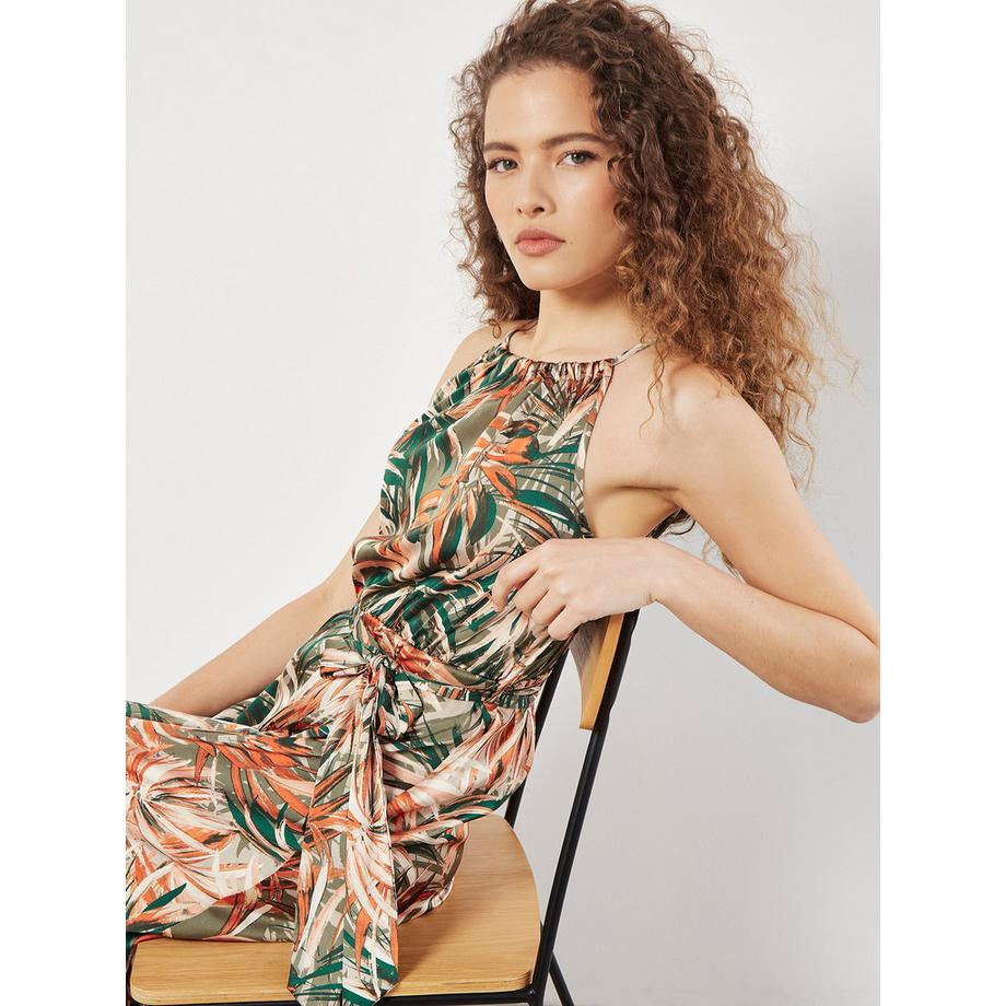 APRICOT Painterly Robe Midi Tropicale  