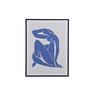 Vente-unique Kunstdruck mit Frau gerahmt - Holz - 60 x 80 cm - Blau & Beige - LOLIA  