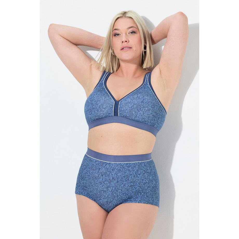 Ulla Popken Culotte Hipster Jersey Mélangé Aspect Jean  