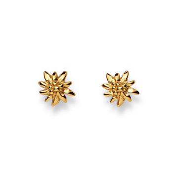 Clous d'oreilles Edelweiss or jaune 750, 8mm