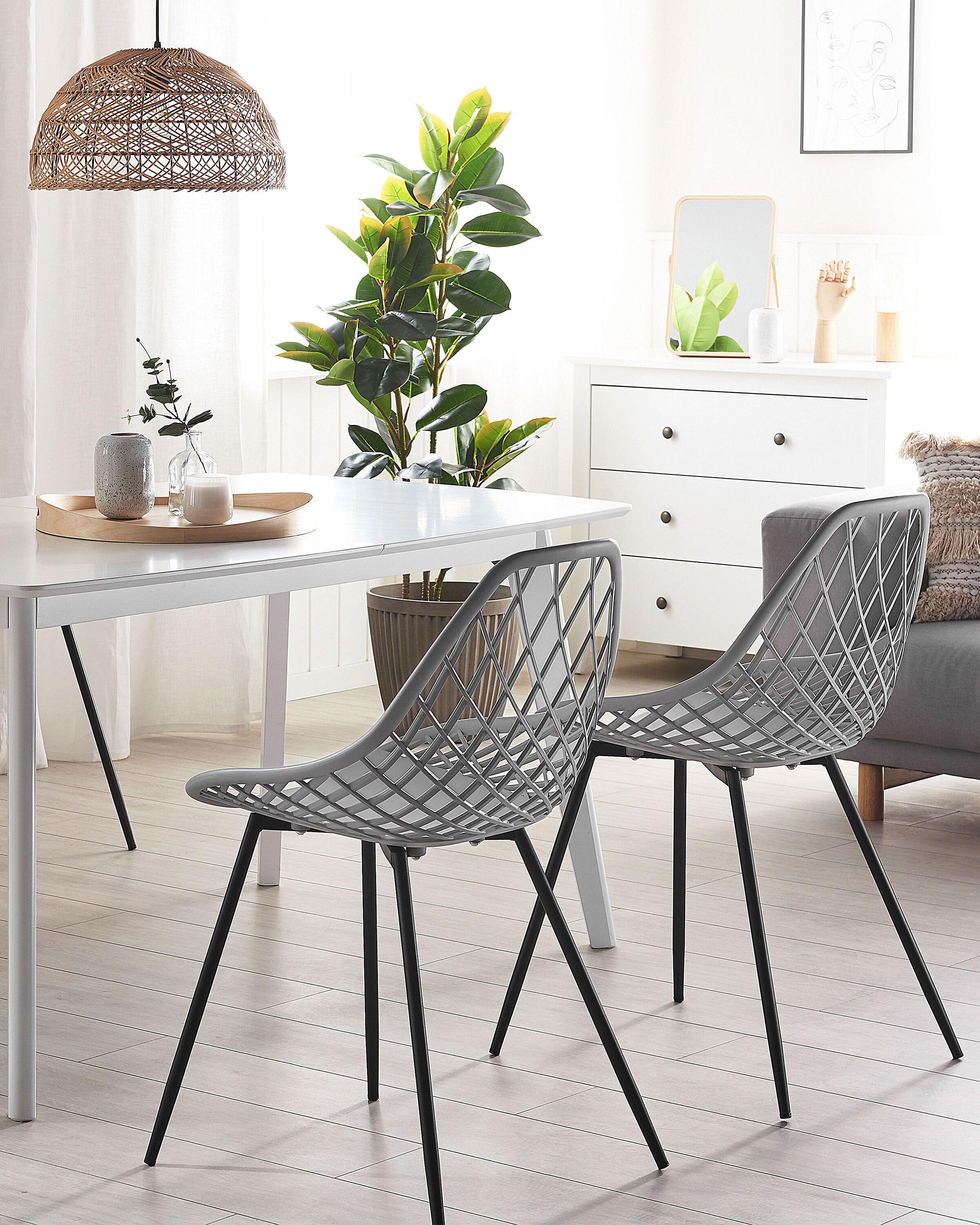 Beliani Lot de 2 chaises en Matière synthétique Moderne CANTON  