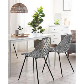 Beliani Lot de 2 chaises en Matière synthétique Moderne CANTON  