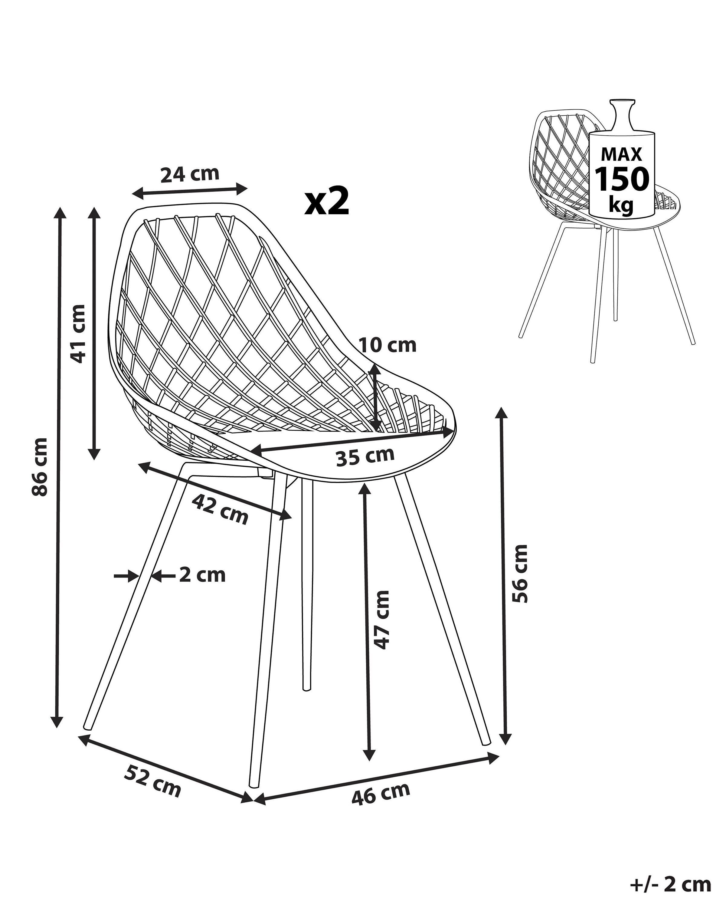 Beliani Lot de 2 chaises en Matière synthétique Moderne CANTON  