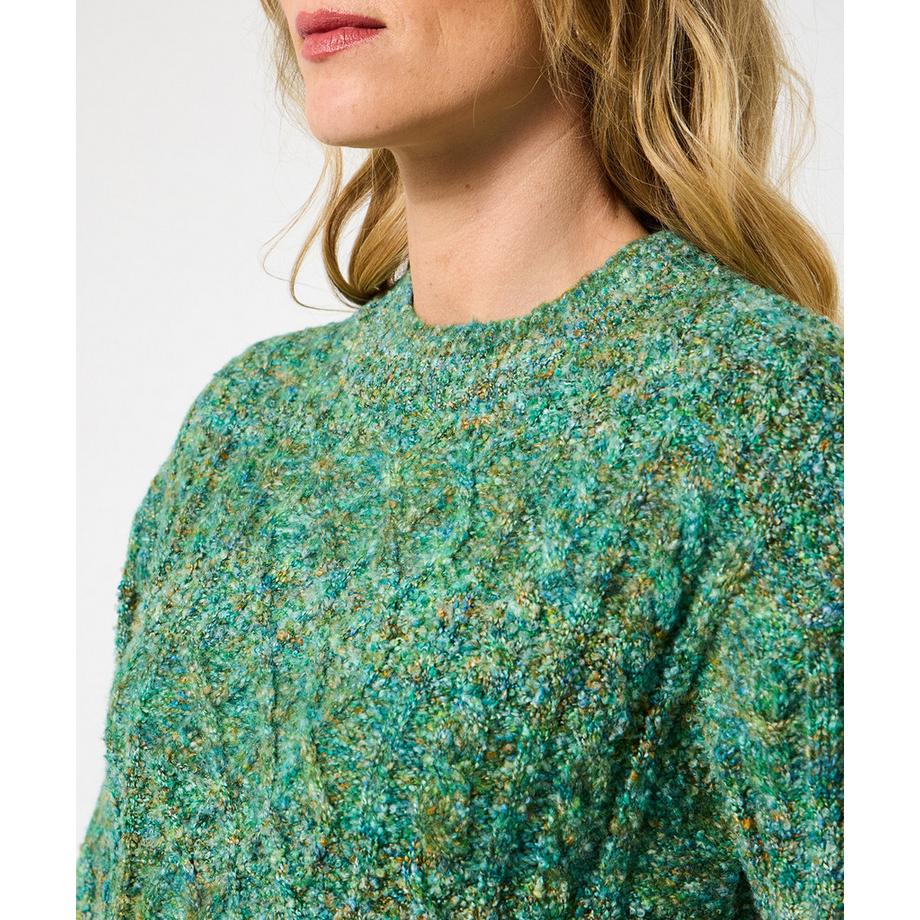 Joe Browns Pull torsadé vert en laine mélangée  