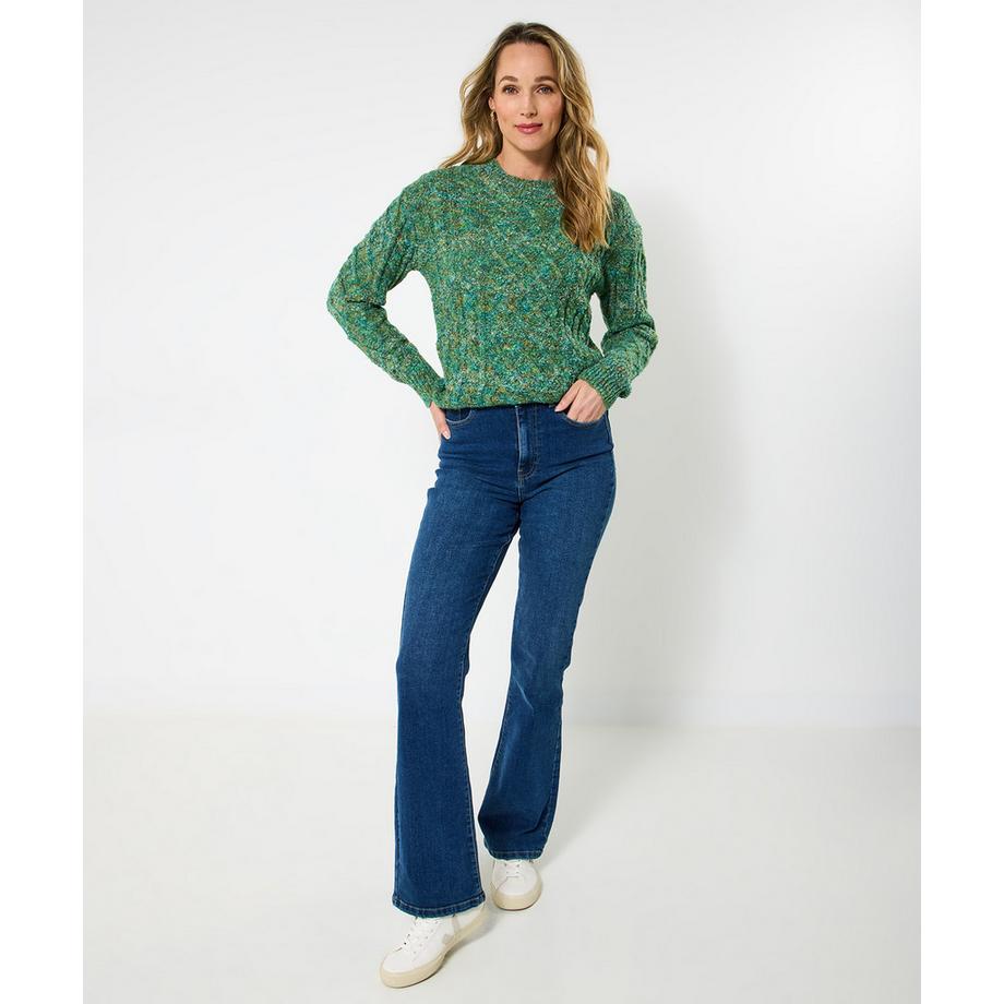 Joe Browns Pull torsadé vert en laine mélangée  