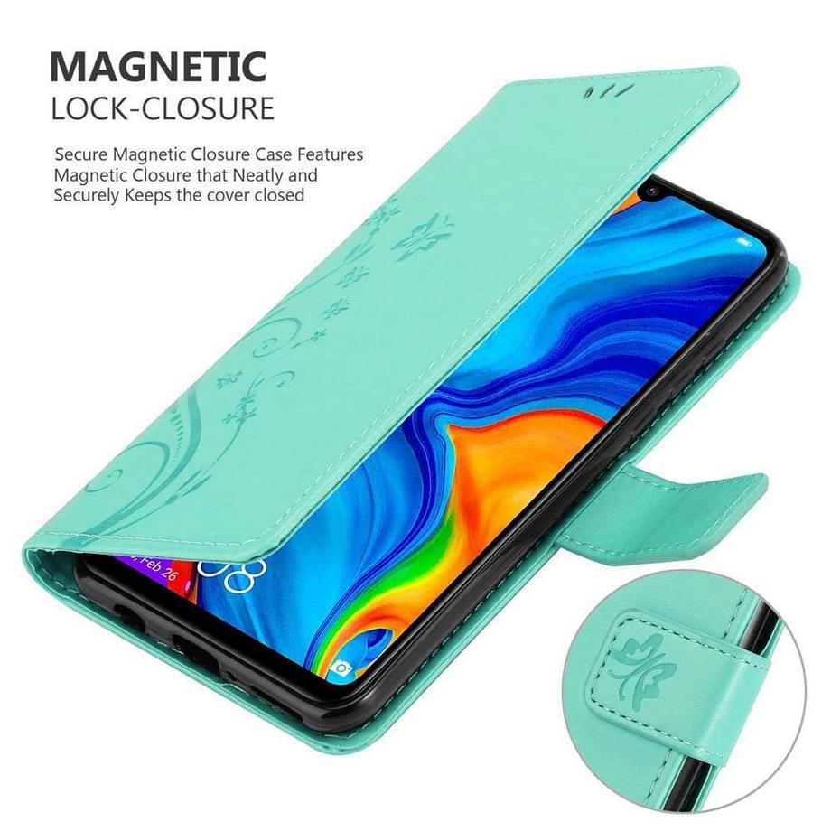 Cadorabo  Hülle für Huawei P30 LITE Blumen Design Magnetverschluss 