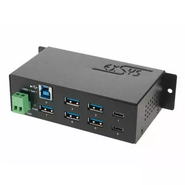 EX-1197HMS Schnittstellen-Hub USB 3.2 Gen 1 (3.1 Gen 1) Type-B 5000 Mbits Schwarz