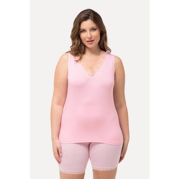 Maillot de corps en viscose de bambou avec dentelle et décolleté en V