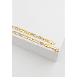 MUAU Schmuck  Collier 8er-Kette Bicolor Gelb-/Weissgold 750, 3.8mm, 45cm 