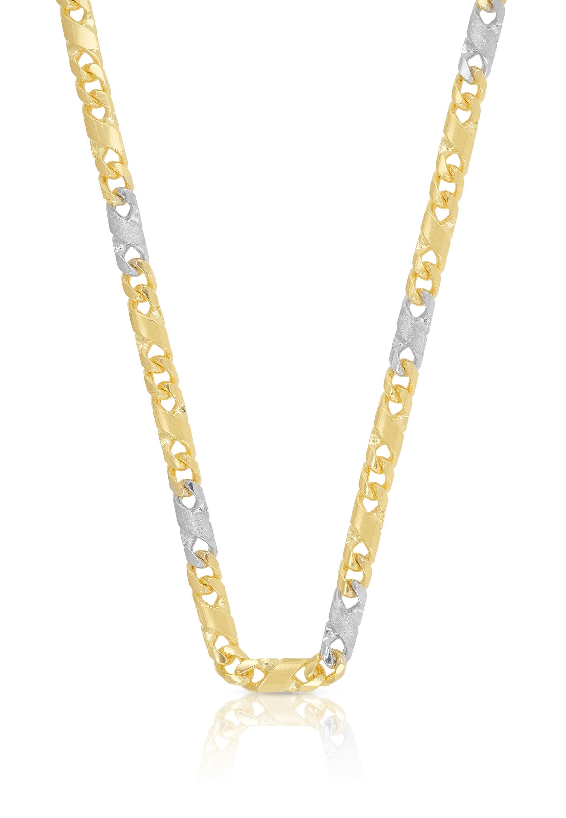 MUAU Schmuck  Collier 8 pièces bicolore jaune/blanc or 750, 3.8mm, 45cm 