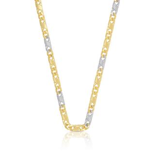 MUAU Schmuck  Collier 8er-Kette Bicolor Gelb-/Weissgold 750, 3.8mm, 45cm 