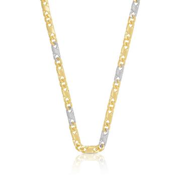 Collier 8 pièces bicolore jaune/blanc or 750, 3.8mm, 45cm