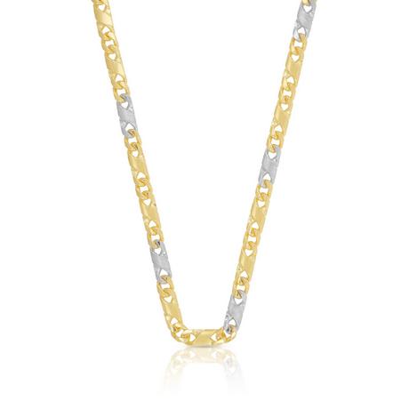 MUAU Schmuck  Collier 8er-Kette Bicolor Gelb-/Weissgold 750, 3.8mm, 45cm 