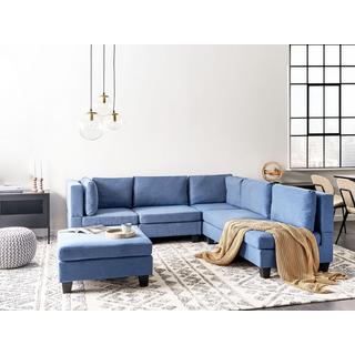 Beliani Ecksofa mit Ottomane aus Polyester Modern UNSTAD  