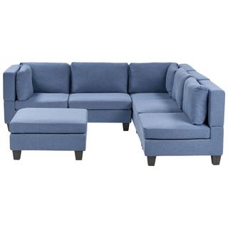 Beliani Ecksofa mit Ottomane aus Polyester Modern UNSTAD  