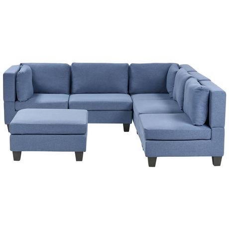 Beliani Ecksofa mit Ottomane aus Polyester Modern UNSTAD  