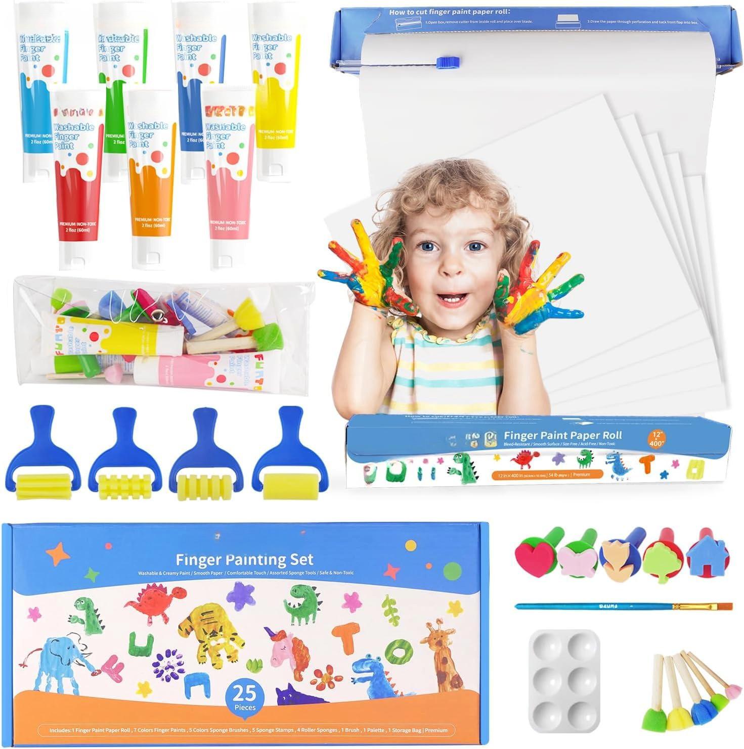 Activity-board  Abwaschbares Fingerfarben-Set, ungiftige Fingerfarben für Kinder-Kunstzubehör 