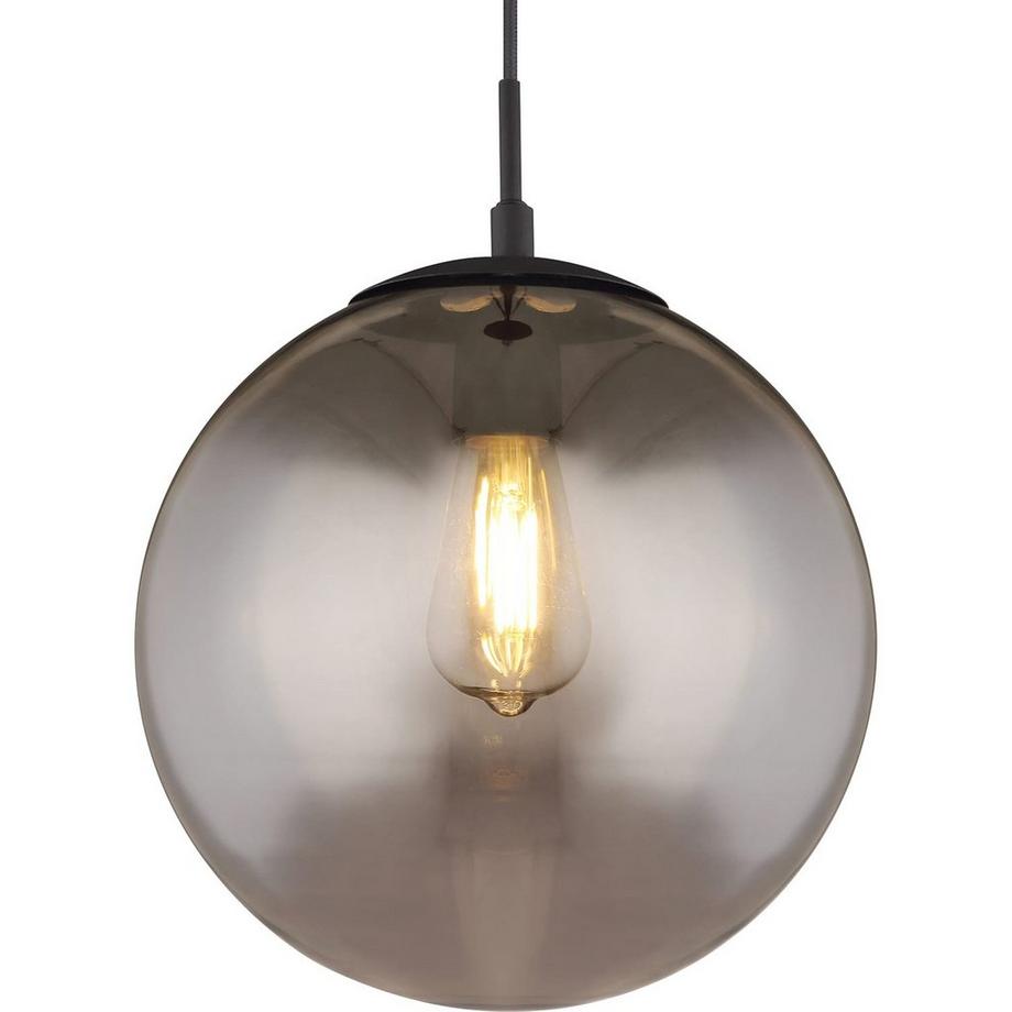 mutoni Lampe à suspension Blama métal noir mat 1xE27  