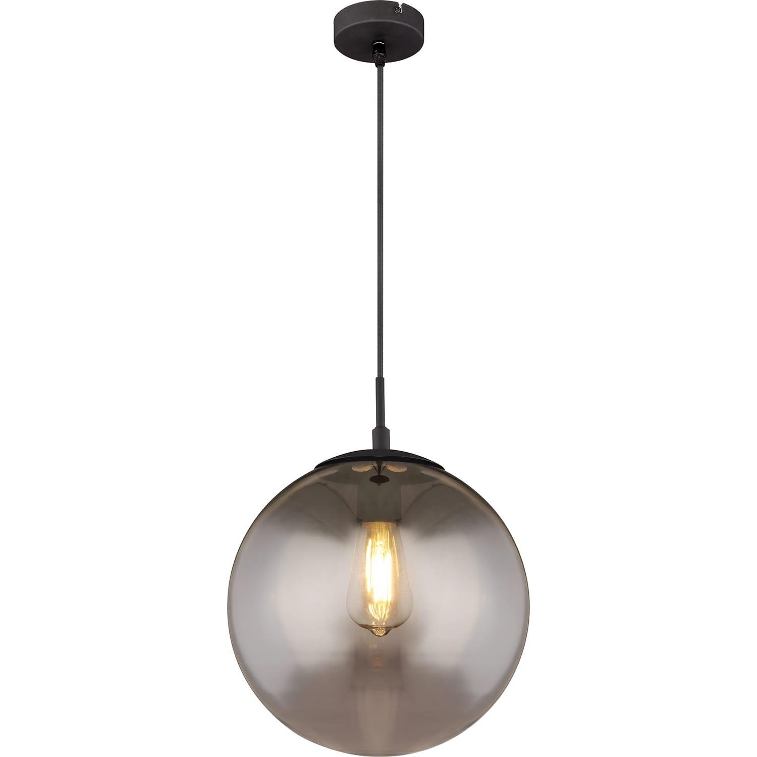 mutoni Lampe à suspension Blama métal noir mat 1xE27  