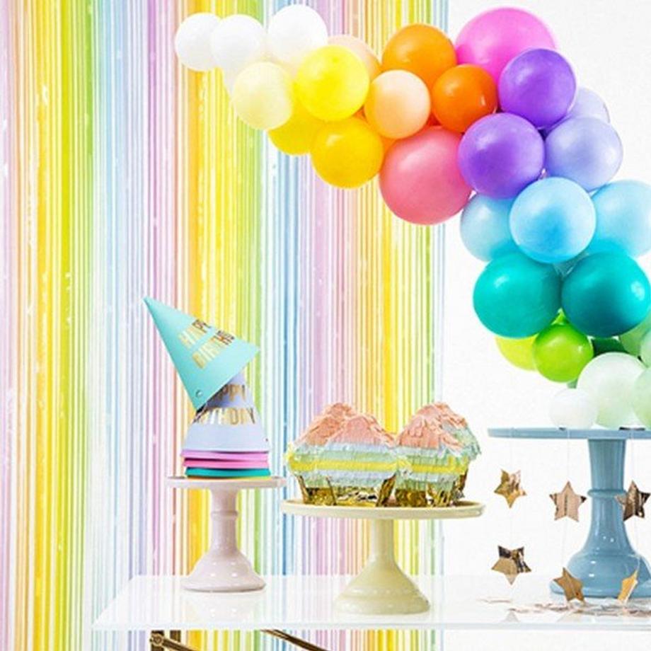 PartyDeco  Party-Fransenvorhang in Gemischten Farben 