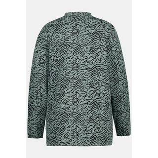 Ulla Popken  Pullover con design zebrato, colletto alto e maniche lunghe 