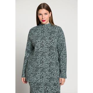 Ulla Popken  Pullover, Zebra-Design, Stehkragen, Langarm 