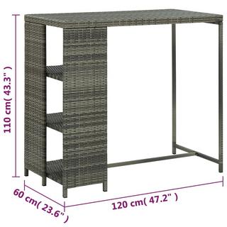 VidaXL Table de bar rotin synthétique  