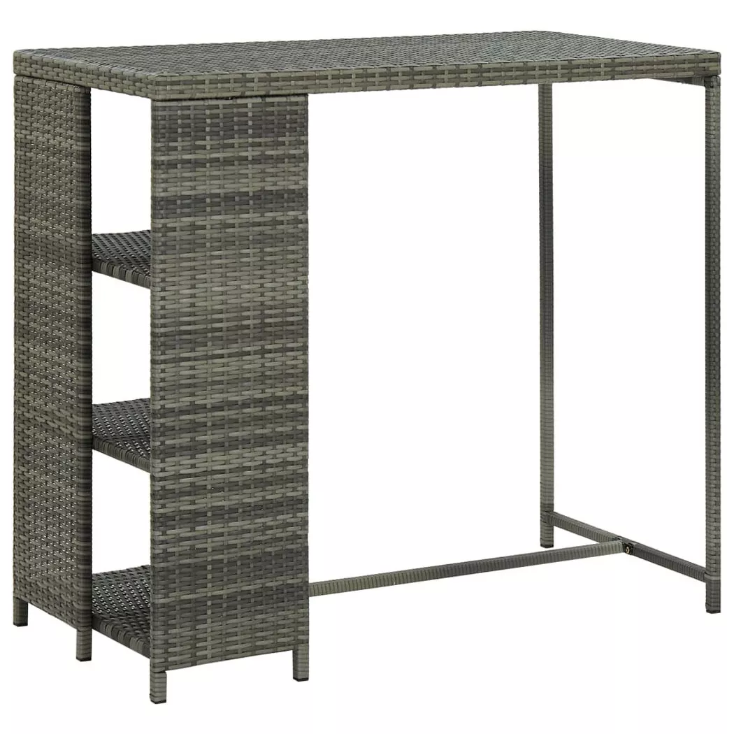 VidaXL - Table de bar rotin synthétique, One Size, Gris