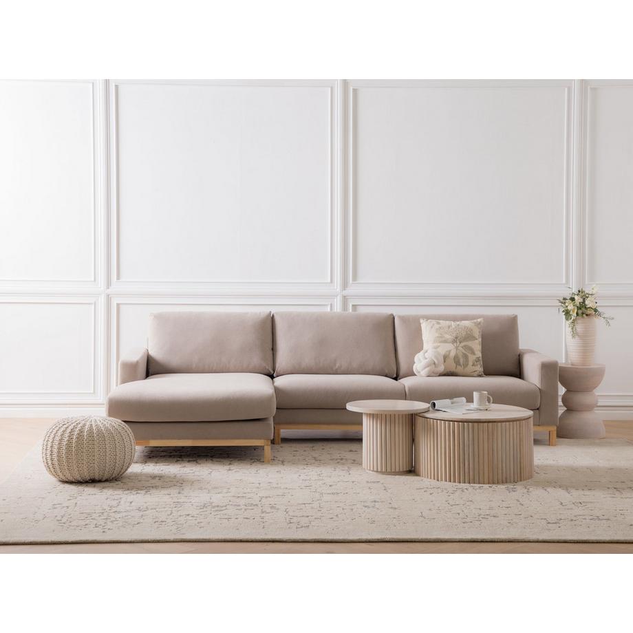 Beliani Divano angolare versione destra en Tessuto Moderno SIGGARD  