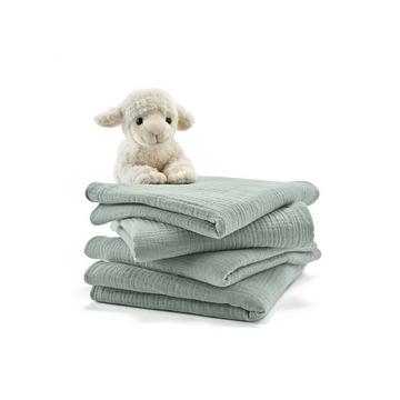 Lot de 4 langes bébé en gaze de coton