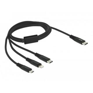 DeLock  87149 cavo USB 1 m USB 2.0 USB C USB C/micro-USB B/Lightning Nero 