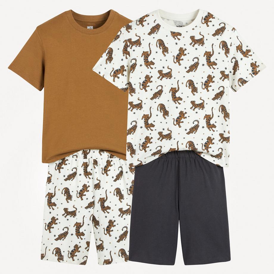 2er-Pack Kurzpyjamas mit Tigermotiven