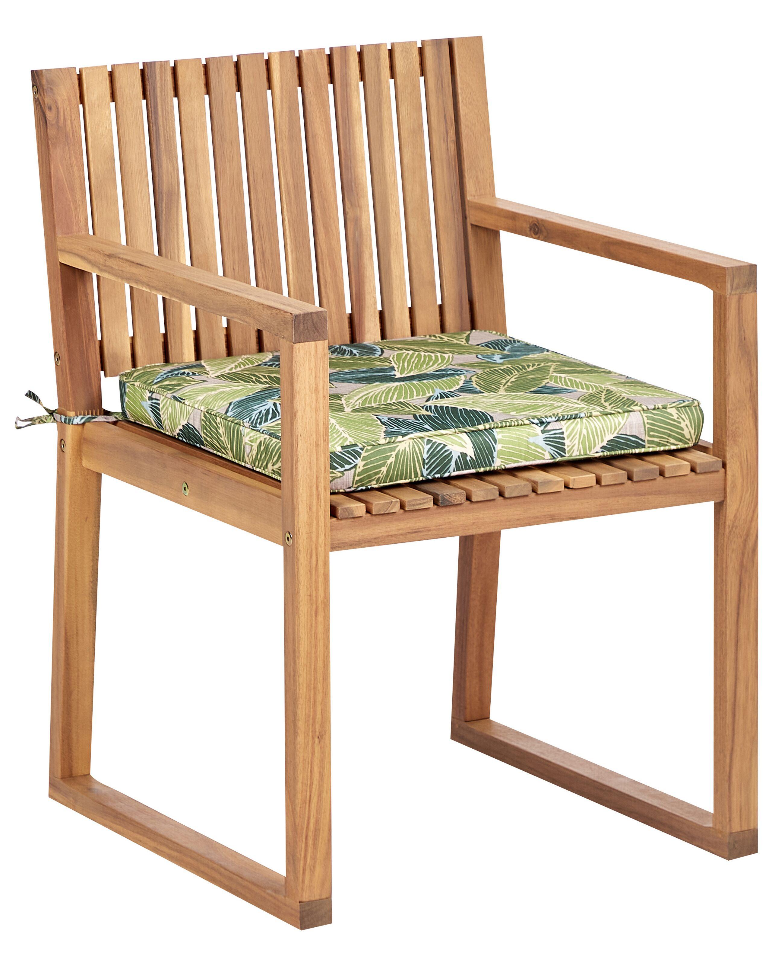 Beliani Lot de 8 chaises avec coussins en Bois d'acacia certifié FSC® Rustique SASSARI II  