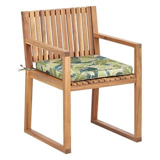 Beliani Lot de 8 chaises avec coussins en Bois d'acacia certifié FSC® Rustique SASSARI II  