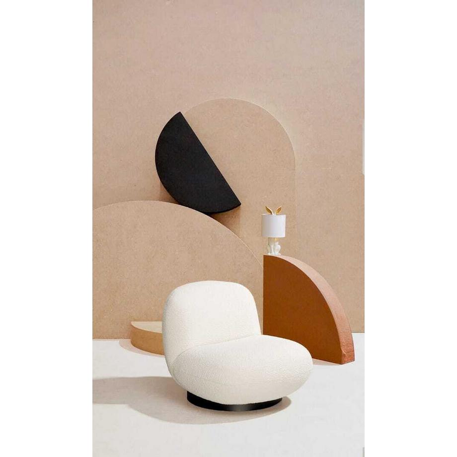 mutoni Fauteuil pivotant Margot blanc boucle  