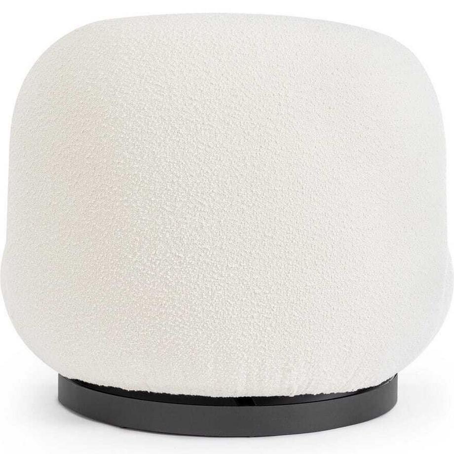 mutoni Fauteuil pivotant Margot blanc boucle  