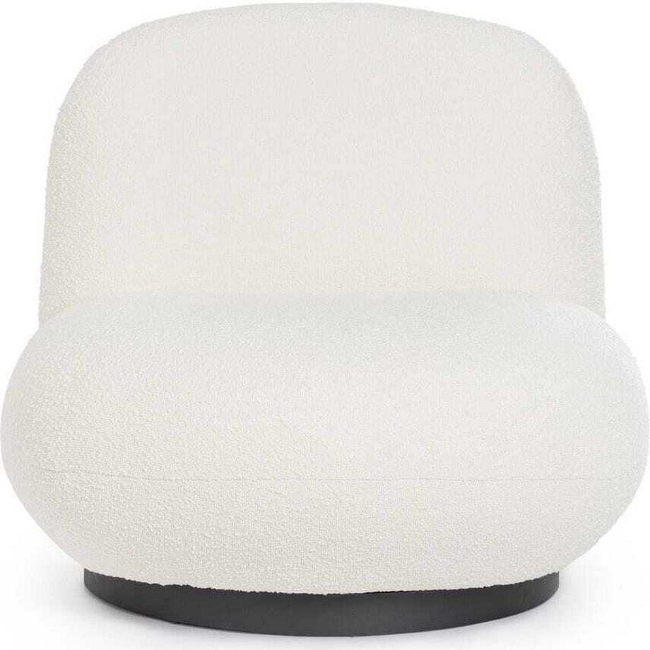 mutoni Fauteuil pivotant Margot blanc boucle  